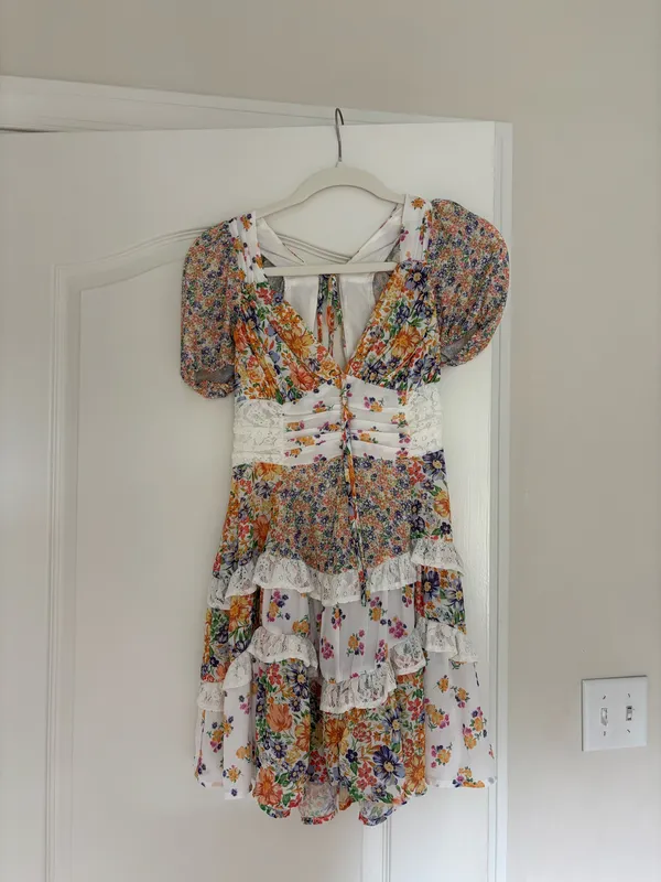 Altar'd State Floral Patchwork Mini Dress - Image 3