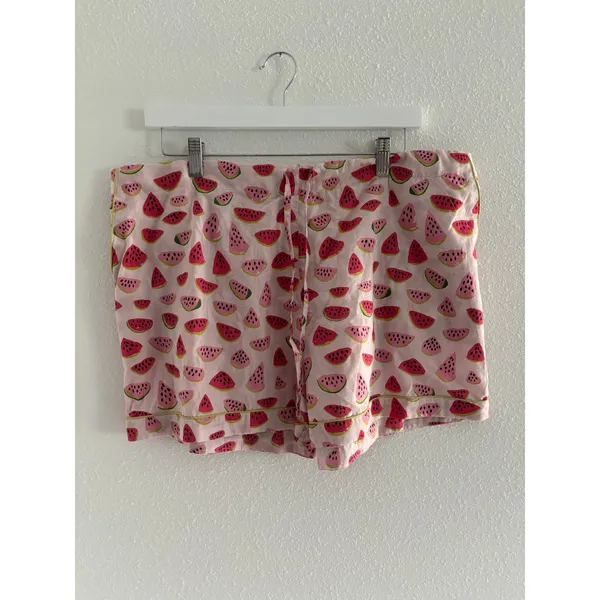 Crafted‎ by Mahogany Pajama Set Womens XL Watermelon Print Shorts Novelty Lounge - Image 3