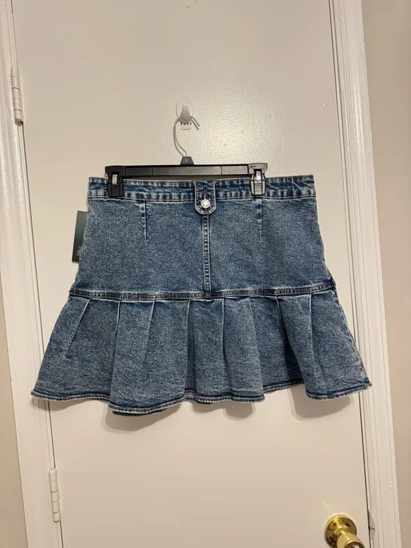 Wild Fable Blue Jean Skater Skirt Size 10 - Image 2