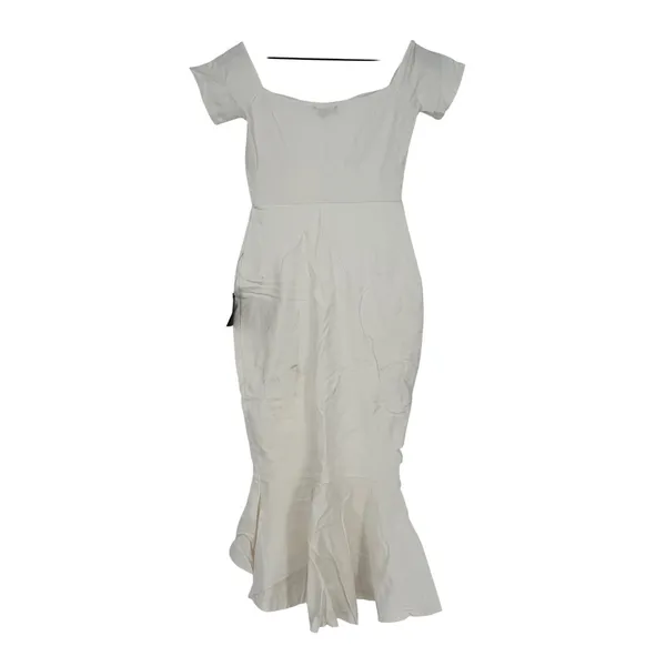 Lulus‎ How Much I Care Ivory Off-The-Shoulder Midi Dress Size S - Image 11