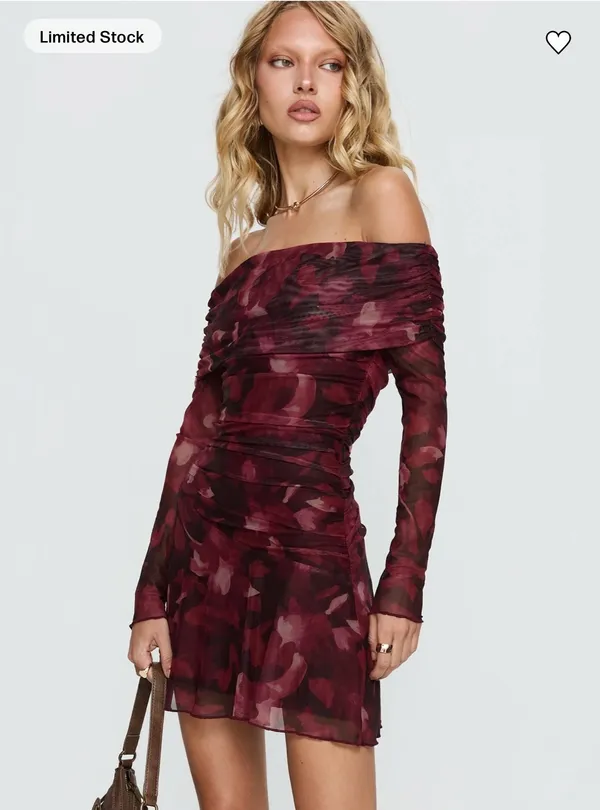 Princess Polly Off Shoulder Long Sleeve Mini Dress - Image 4