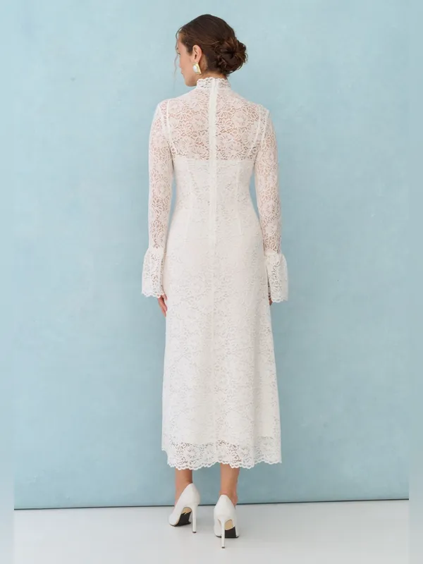 NWT Few Moda x Little White Looks Jen Dress size 8 white Lace bridal ivory - Image 4