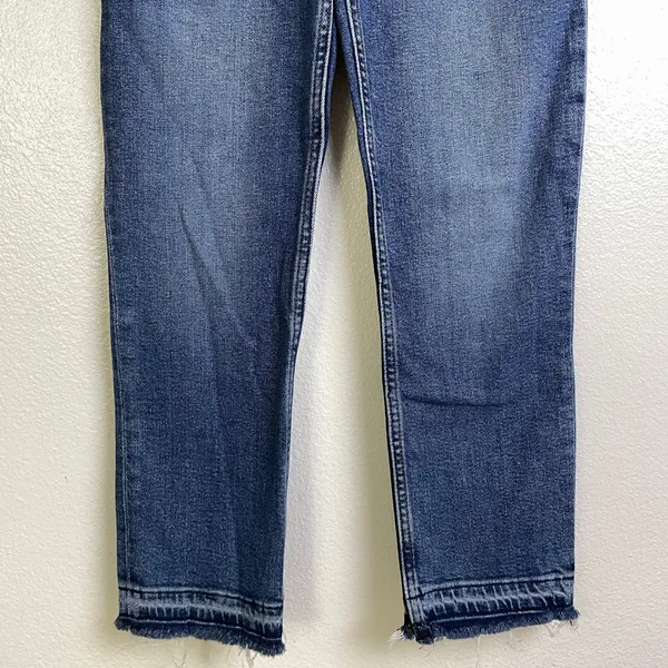 Re/Done 90s High Rise Extra Crop Jeans Womens 25 Blue Denim Button Undone Hem - Image 5