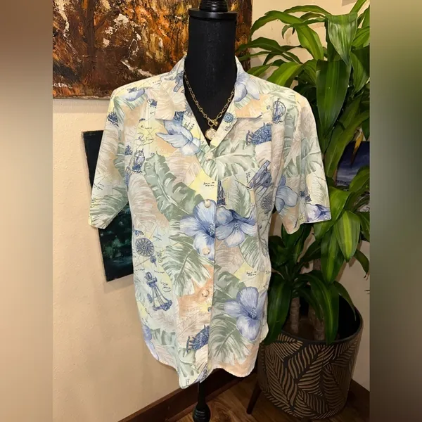 Guc Cape Cod Summer Short Sleeve Button Down Shirt For Women Sz M - Image 2
