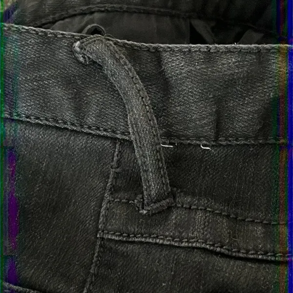 Free People Black Vertical Textured Straight 5 Pocket Button/ZipUp Jeans-Size 29 - Image 9