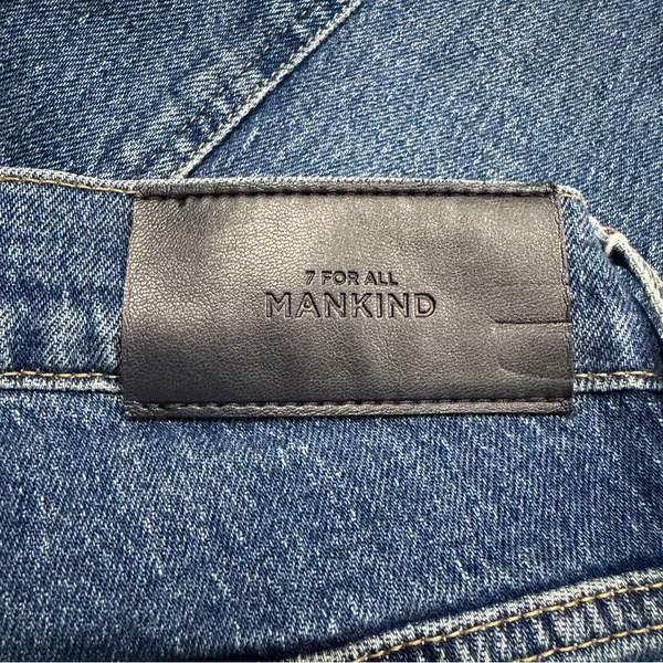 7 For All Mankind Cargo Jeans Size 27 Dark Blue Denim Logan Straight Leg Y2K - Image 6