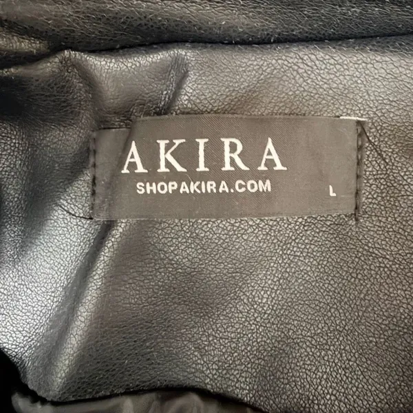 Akira Double Breasted Vegan Leather Blazer Jacket Size Large - Image 5