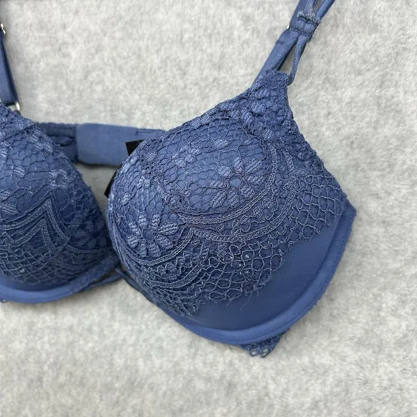 Victoria’s Secret Blue Lace Push up Women's Bra Size 32C - Image 2