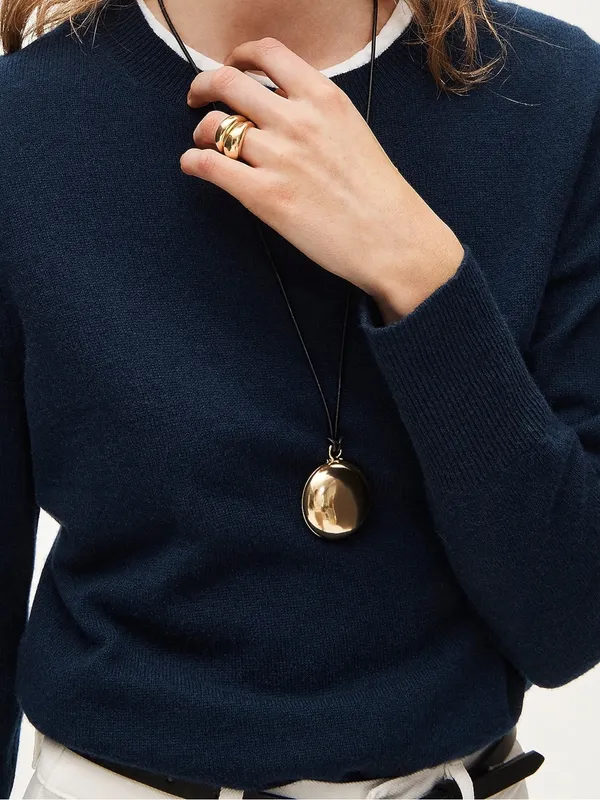 J. Crew Cashmere classic-fit crewneck sweater in Navy Blue Size XXS NWT - Image 3