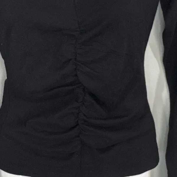 Madewell Black Ruched V-Neck Top Women Small Whimsical Grunge - Image 2