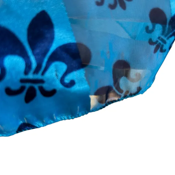 New Orleans Saints Scarf Lot of 2 Blue White Black fleur Del Lis Silk Feel Sport - Image 10