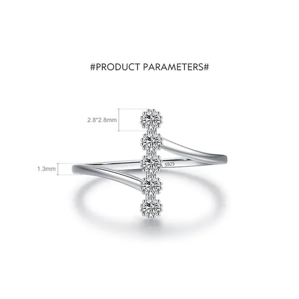 Women's Bezel Set Simulated Diamond Platinum Plated S925 Rhodium Ring, Size 5‎ - Image 6