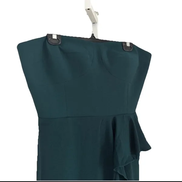 Dress The Population Kai Strapless Gown with High Slit in Pine Green Size XXL - Image 6
