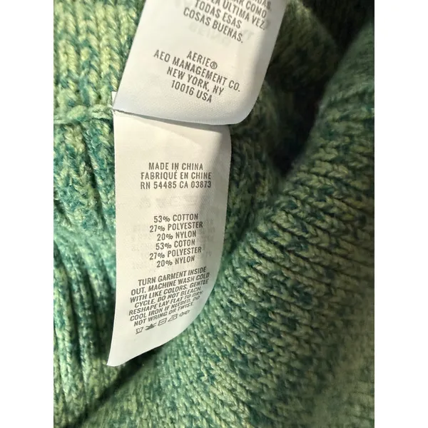 Aerie Womens Green Marled Ribbed‎ Strapless Wide Leg Knit Jumpsuit Size M 3526 - Image 5