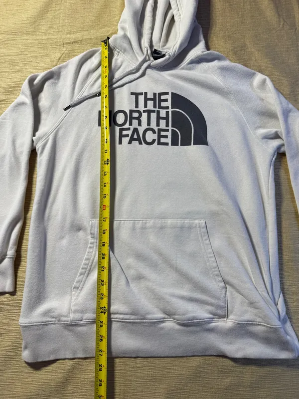 The North Face Half Dome Hoodie Women L White Pullover Logo Sweatshirt - Image 4
