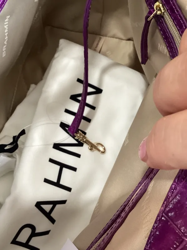 Brahmin Mona Purple Alba Leather Tote - Image 5
