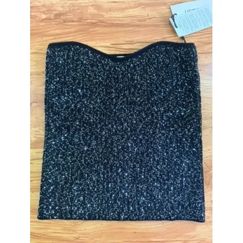 ba&sh Puck Pull Black Sequin Strapless Bustier Top Size 3 M/L Party Going Out - Image 12