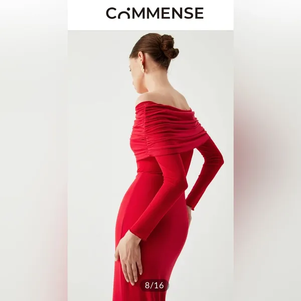 NWT Commense Red Off-Shoulder Dress - Image 4