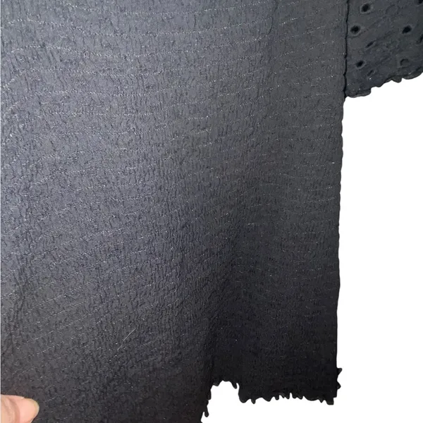 Art Class Black smocked eyelet puff sleeve milk maid Top cottagecore coquette - Image 6