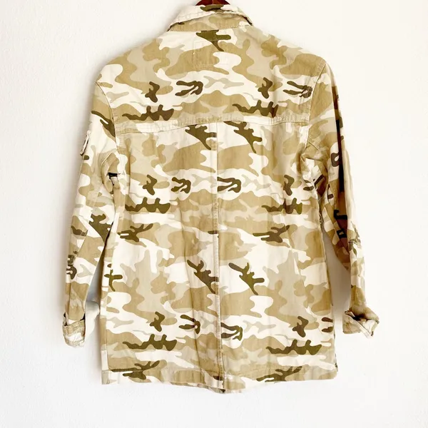 NWT Bershka natural camo army jacket in beige - Image 7