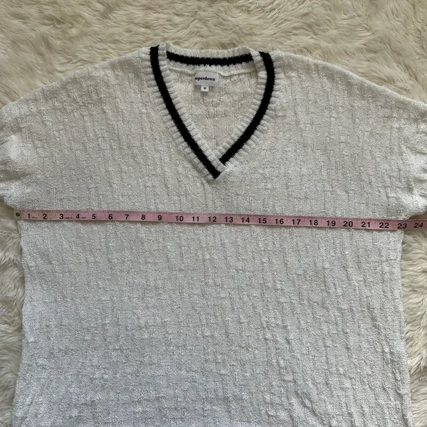 superdown x Revolve Sweater Long Sleeve V Neck Knit White Black M - Image 9