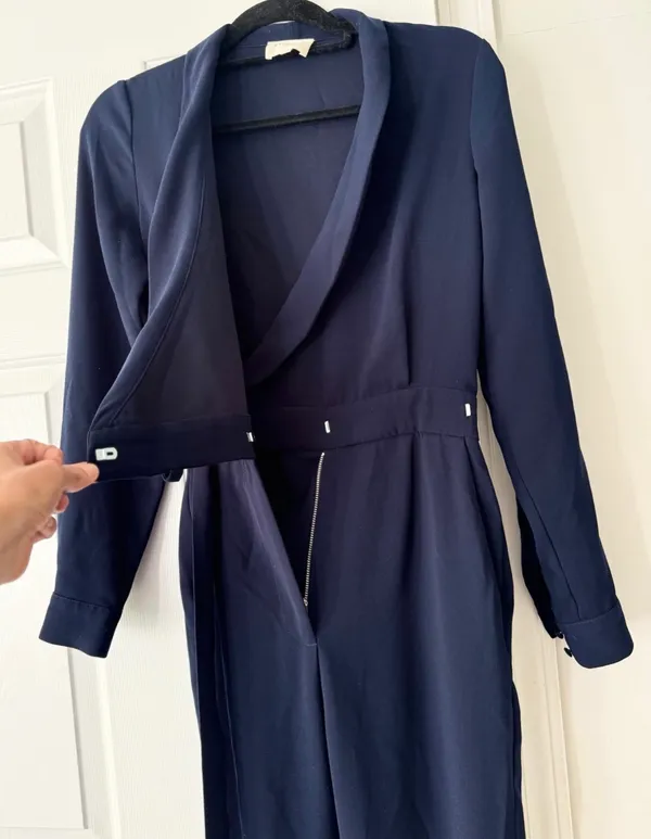 Sézane Heaven Long Sleeve Navy Jumpsuit, Size 34/US 2 - Image 8