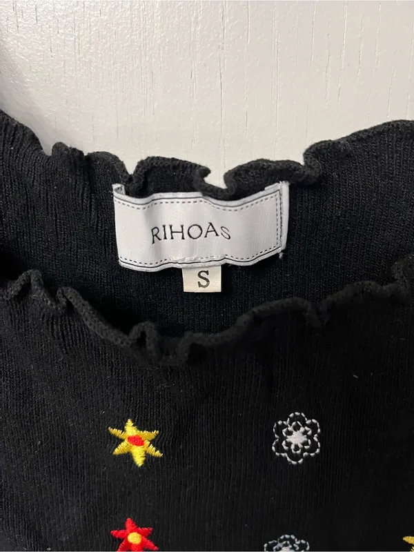 RIHOAS Black Sleeveless Star Sweater Viscose Pop Mini Dress Women’s Sz S EUC - Image 4