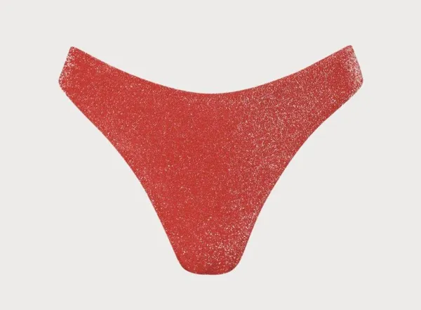 BERLOOK Red Lurex Bikini Bottom ONLY 64 Size L - Image 4