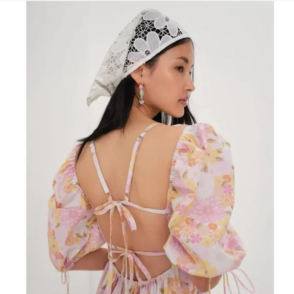 For Love & Lemons Carrie‎ Floral Midi Dress Multi S $276 - Image 4