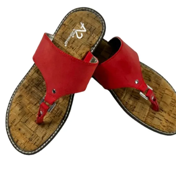 Women's Red Thong Sandals Size 6 - Image 2