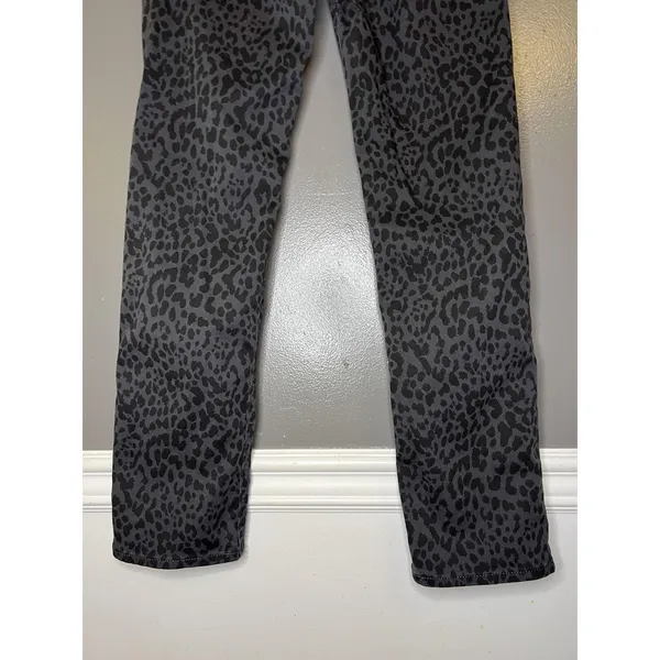 Gap 90s Straight Jeans Womens 4 Short Gray Leopard High Rise Stretch Denim Pants - Image 6