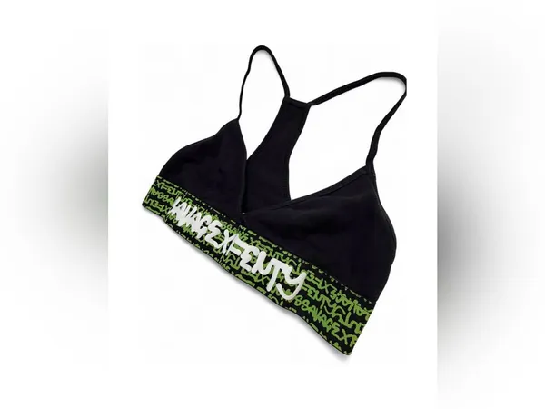 Savage X Fenty Black Bralette with Neon Green Logo Band - Image 8