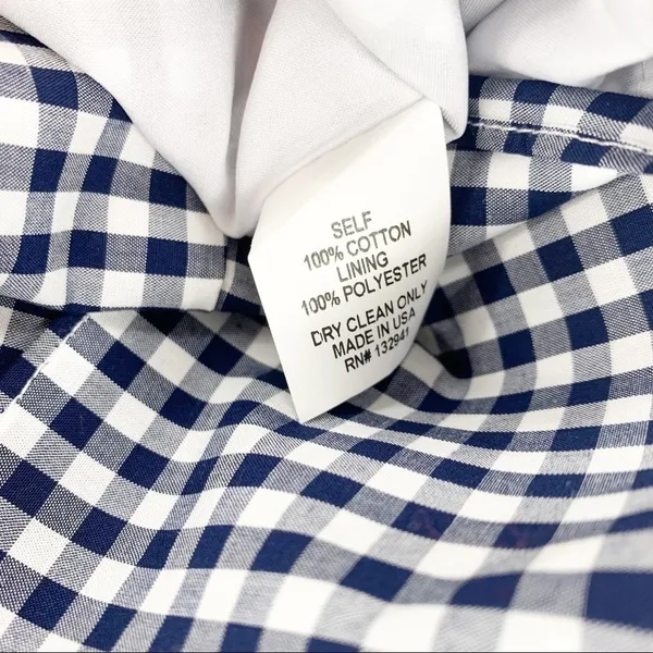 Amanda Uprichard Marise Dress Navy Gingham Ruffle Size medium m revolve - Image 7