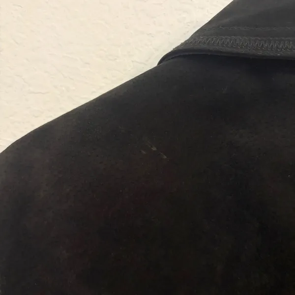 Vintage Chicos Suede Leather Jacket Large 2 Chore Pockets 90s Grunge Indie Black - Image 7