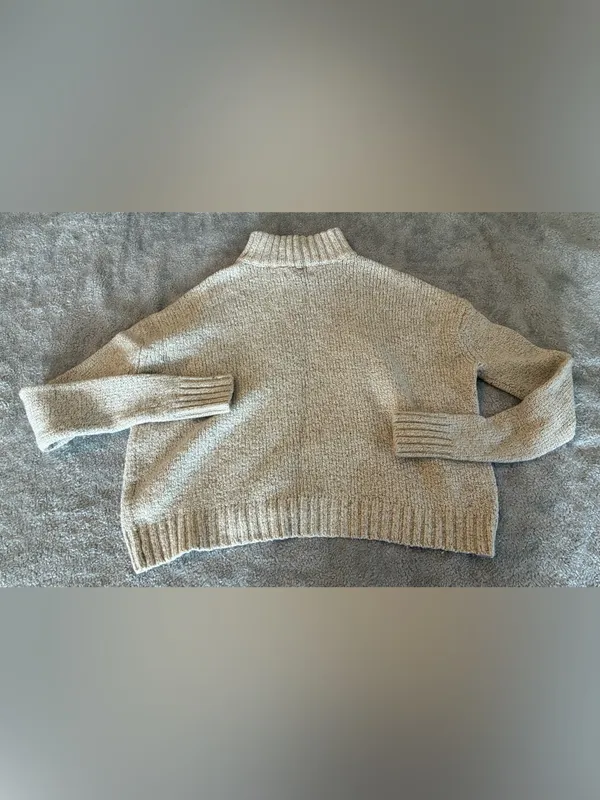Cozy Mock Neck Women's American Eagle Sweater in Light Beige Size X-Small - Image 5