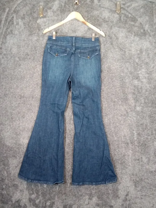 Pilcro Anthropologie High Rise Flare Jeans Blue Denium Medium Wash Womens 28 - Image 5