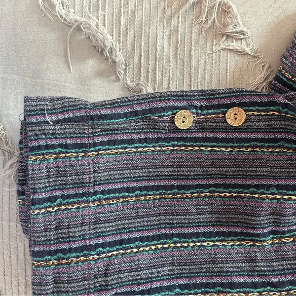 Sundance boho lagenlook cotton blend striped pants colorful small pull on - Image 9