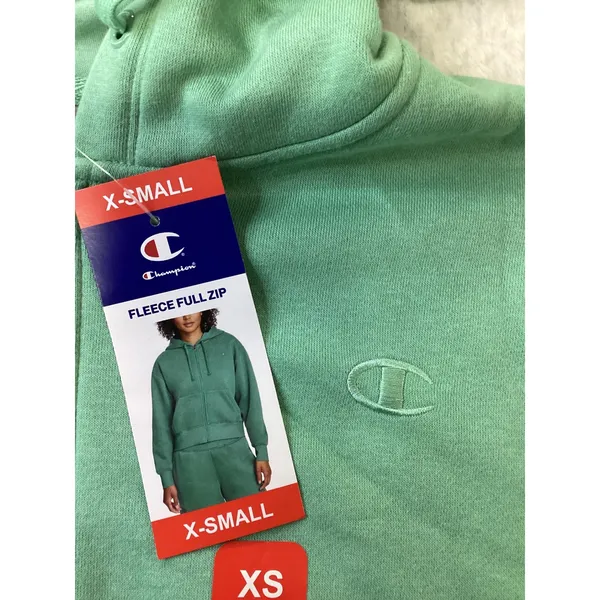 Champion Women‎ XS Mint Green Fleece Full Zip Hoodie Sweatshirt CPW254JK03 NWT - Image 2
