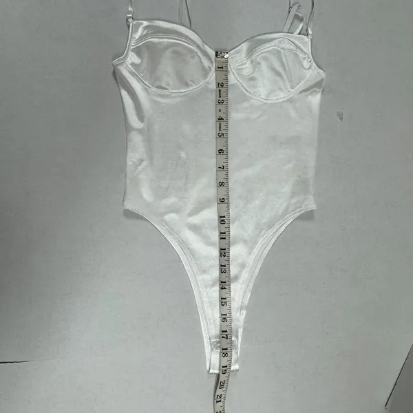 ADIKA White‎ Satin Bodysuit - Size S. - Image 5