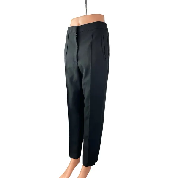 Zara Womens Black High Waisted Pintuck Straight Leg Trousers Dress Pants Size M - Image 2