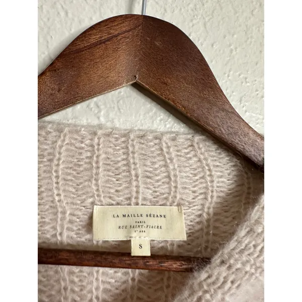 Sezane Olric Jumper Kid Mohair Alpaca Light Pink Womans Small - Image 9