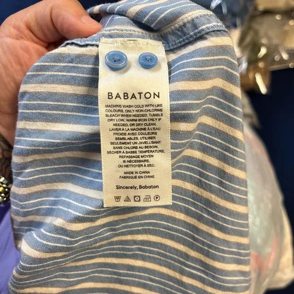 Babaton Striped Long Sleeve Button Tunic‎ Shirt – XS – Aritzia - Image 7