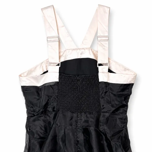 NEW Lulus Black Glamour Organza Tiered Cream Oversized Bow Midi Cocktail Dress - Image 9