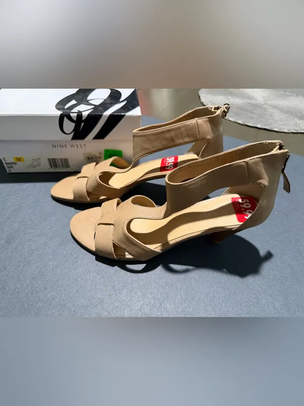 Nine West Tan Knotted‎ Open-Toe Heeled Sandals - Image 2