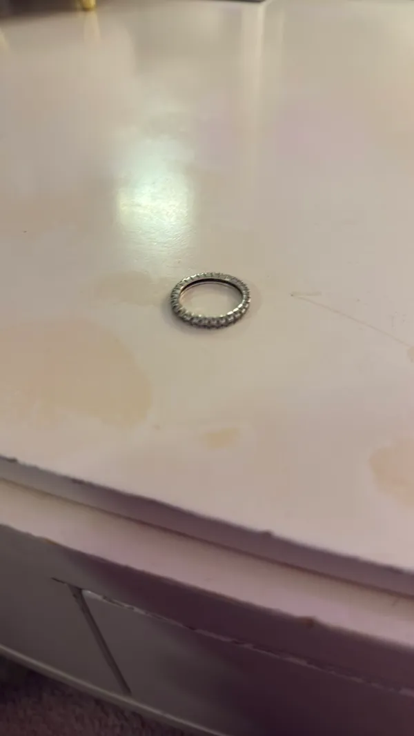 Silver Diamond Ring Size 8 - Image 3