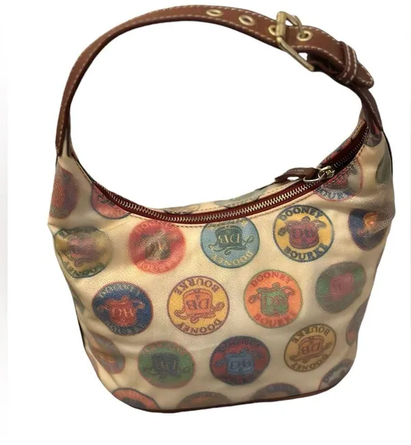 Y2K Vintage Dooney and Bourke Canvas Coated Small Shoulder Bag - Image 2