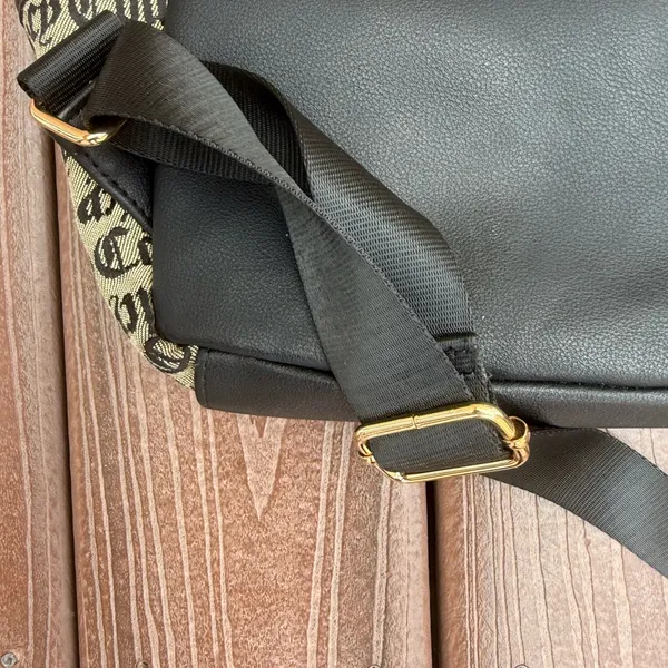 Juicy Couture Black and Cream Logo Backpack - Image 5