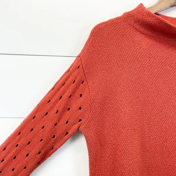 Moth Anthropologie Womens M Ceres Sweater Mockneck Burnt Orange Cottage Bohemian - Image 5