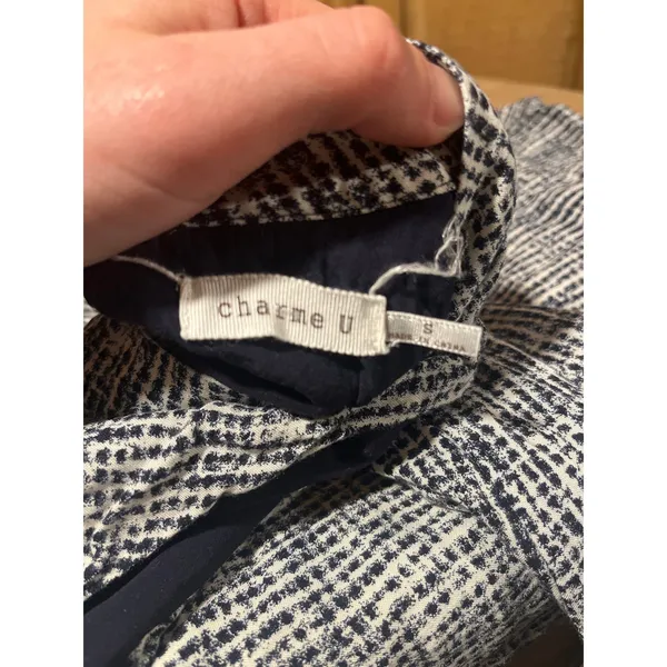 Charme u Size small Checkered Jumpsuit Blue - Image 3