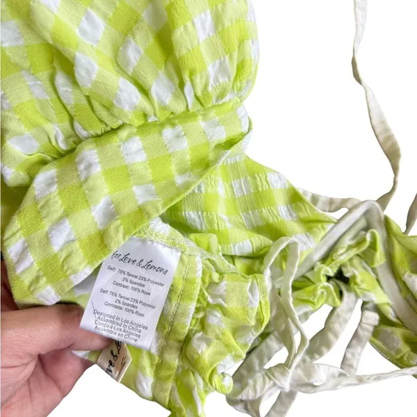 For Love And Lemons Maureen Gingham Crop Top - Image 7